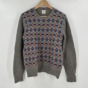 Mc Lauren 1962 Sweater Mens Size M Fair Isle Merino Wool Crew Neck Made in Italy